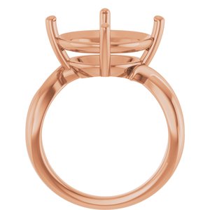 10K Rose Gold 14 mm Round Ring Mounting – image 4