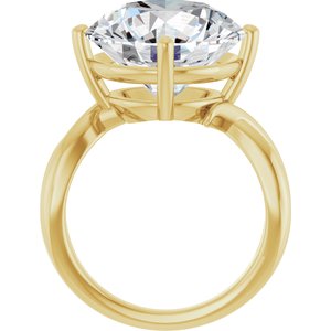 14K Yellow Gold 14 mm Round Ring Mounting – image 3