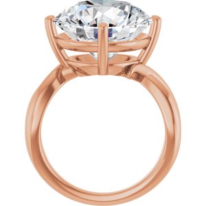 18K Rose Gold 14 mm Round Ring Mounting – image 3