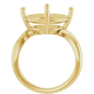 18K Yellow Gold 14 mm Round Ring Mounting – image 4