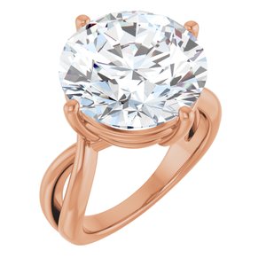 14K Rose Gold 14 mm Round Ring Mounting