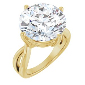 14K Yellow Gold 14 mm Round Ring Mounting