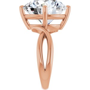 10K Rose Gold 14 mm Round Ring Mounting – image 7