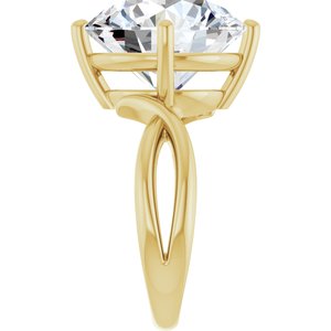 10K Yellow Gold 14 mm Round Ring Mounting – image 7