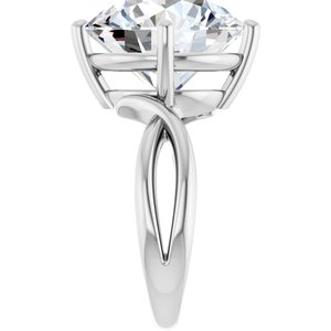 10K White Gold 14 mm Round Ring Mounting – image 7