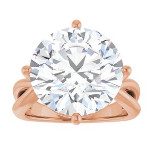 10K Rose Gold 14 mm Round Ring Mounting – image 5