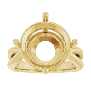 10K Yellow Gold 14 mm Round Ring Mounting – image 6
