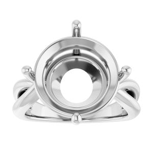 10K White Gold 14 mm Round Ring Mounting – image 6