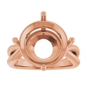 10K Rose Gold 14 mm Round Ring Mounting – image 6