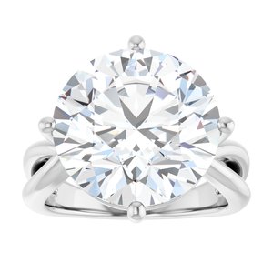 10K White Gold 14 mm Round Ring Mounting – image 5