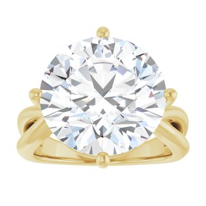 14K Yellow Gold 14 mm Round Ring Mounting – image 5