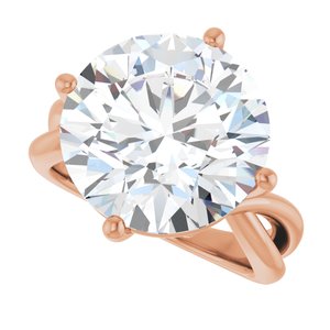 10K Rose Gold 14 mm Round Ring Mounting – image 8