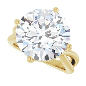18K Yellow Gold 14 mm Round Ring Mounting – image 8
