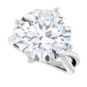14K X1 White Gold 14 mm Round Ring Mounting – image 8