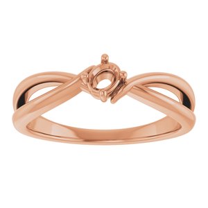 10K Rose Gold 4x3 mm Oval Ring Mounting – image 6