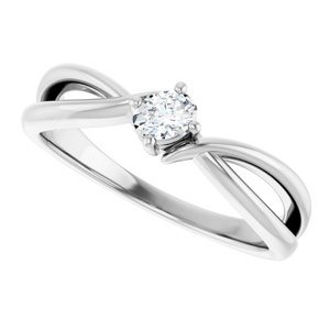 18K White Gold 4x3 mm Oval Ring Mounting – image 8
