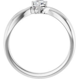 18K White Gold 4x3 mm Oval Ring Mounting – image 3