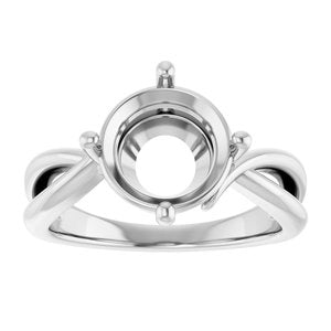 14K White Gold 9.4 mm Round Ring Mounting – image 6