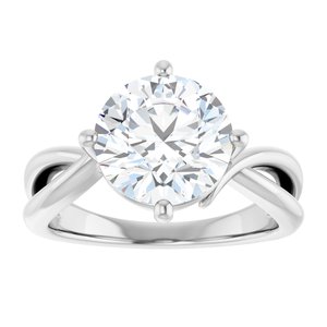 14K White Gold 9.4 mm Round Ring Mounting – image 5