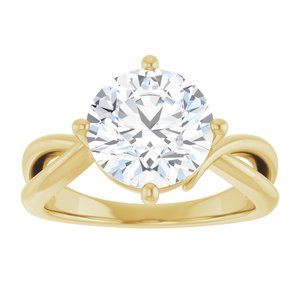 14K Yellow Gold 9.4 mm Round Ring Mounting – image 5