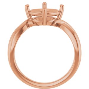 10K Rose Gold 9.4 mm Round Ring Mounting – image 4