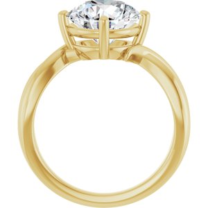 10K Yellow Gold 9.4 mm Round Ring Mounting – image 3