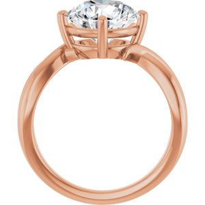 14K Rose Gold 9.4 mm Round Ring Mounting – image 3