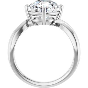 14K White Gold 9.4 mm Round Ring Mounting – image 3