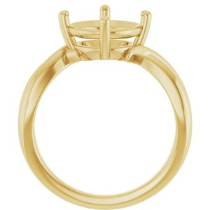 14K Yellow Gold 9.4 mm Round Ring Mounting – image 4