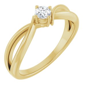 14K Yellow Gold 3.5 mm Round Ring Mounting