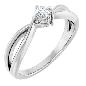 18K White Gold 3.5 mm Round Ring Mounting
