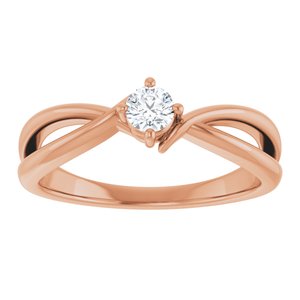 10K Rose Gold 3.5 mm Round Ring Mounting – image 5