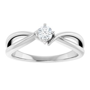 10K White Gold 3.5 mm Round Ring Mounting – image 5