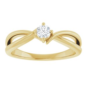 14K Yellow Gold 3.5 mm Round Ring Mounting – image 5