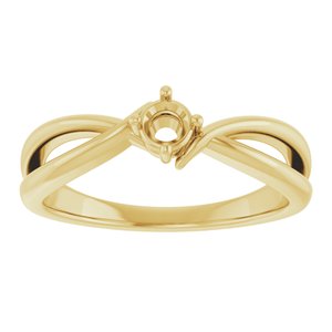 14K Yellow Gold 3.5 mm Round Ring Mounting – image 6