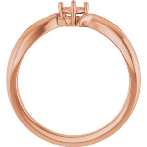 10K Rose Gold 3.5 mm Round Ring Mounting – image 4