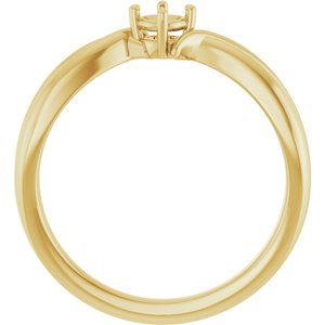 14K Yellow Gold 3.5 mm Round Ring Mounting – image 4