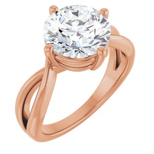 10K Rose Gold 9.4 mm Round Ring Mounting