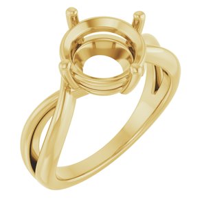 14K Yellow Gold 9.4 mm Round Ring Mounting – image 2