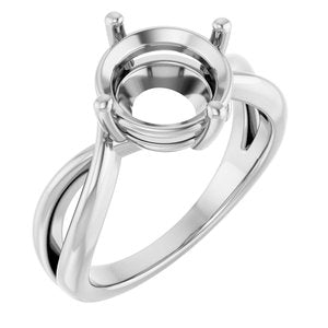 10K White Gold 9.4 mm Round Ring Mounting – image 2