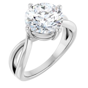 10K White Gold 9.4 mm Round Ring Mounting