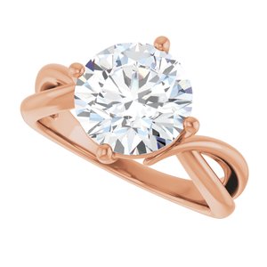 14K Rose Gold 9.4 mm Round Ring Mounting – image 8
