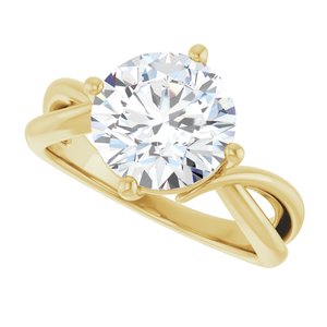 14K Yellow Gold 9.4 mm Round Ring Mounting – image 8