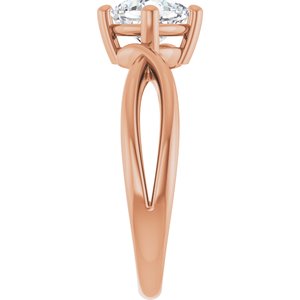 14K Rose Gold 6x6 mm Cushion Ring Mounting – image 7