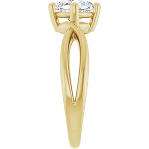 14K Yellow Gold 6x6 mm Cushion Ring Mounting – image 7