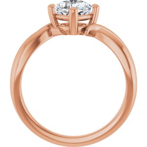 14K Rose Gold 6x6 mm Cushion Ring Mounting – image 3