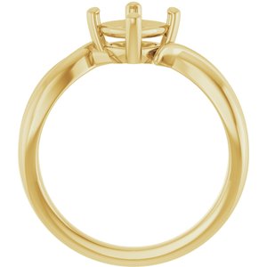 14K Yellow Gold 6x6 mm Cushion Ring Mounting – image 4