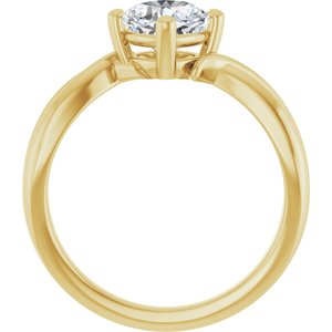 14K Yellow Gold 6x6 mm Cushion Ring Mounting – image 3