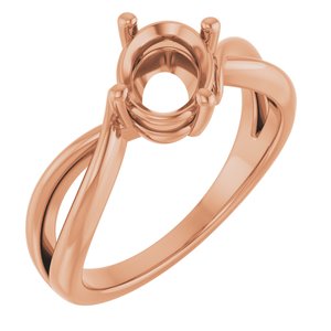18K Rose Gold 8x6 mm Oval Ring Mounting – image 2