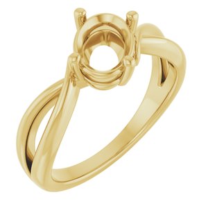 10K Yellow Gold 8x6 mm Oval Ring Mounting – image 2